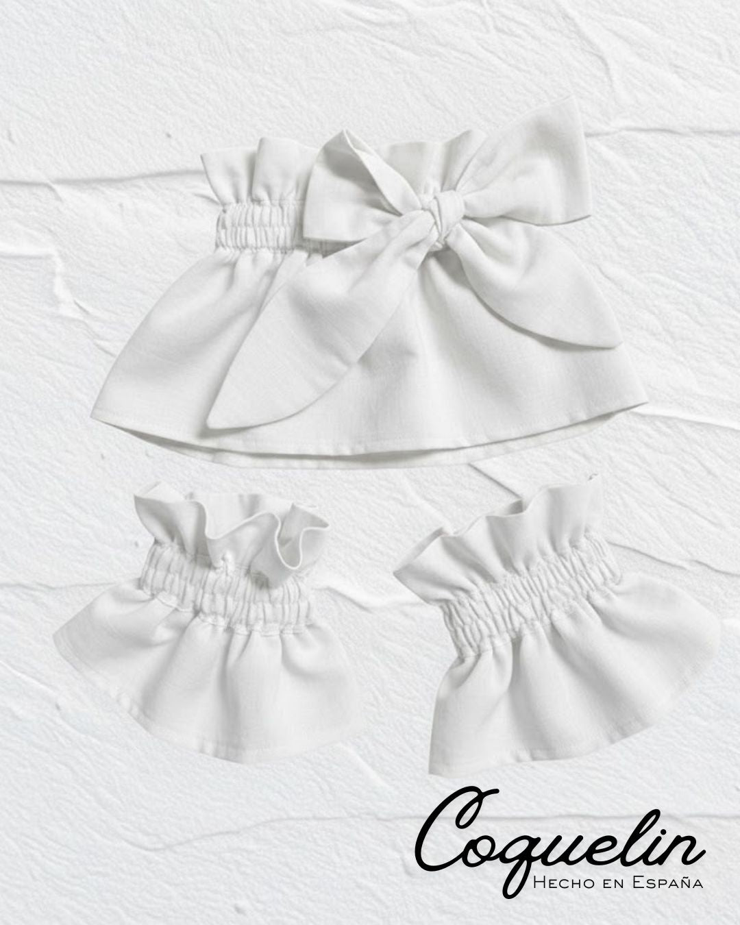 Conjunto cuello y puños blanco