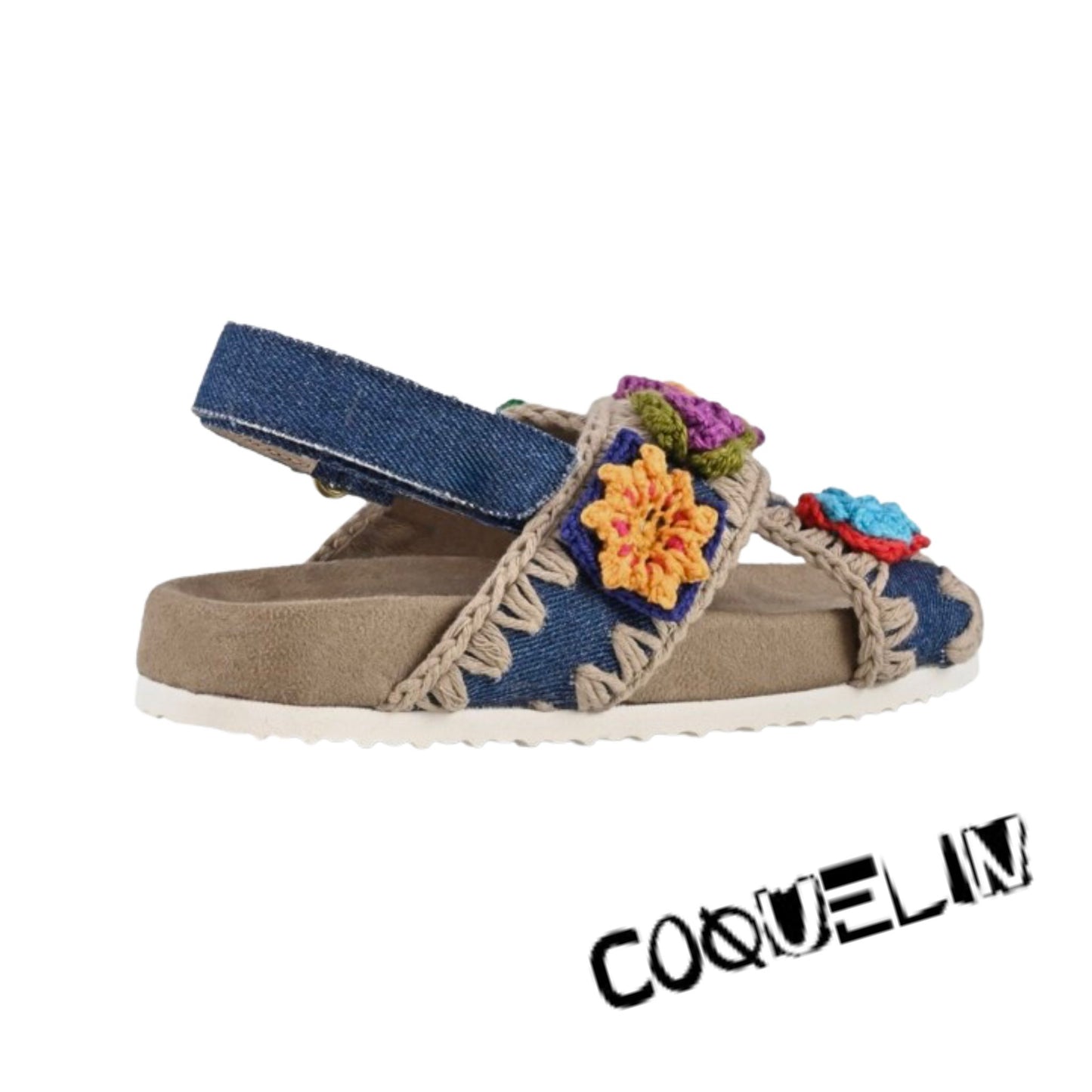 Mou Footwear Bio sandal kid crochet flowers