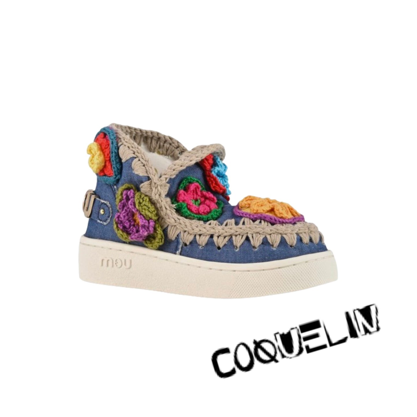 Summer eskimo sneaker kid crochet flowers