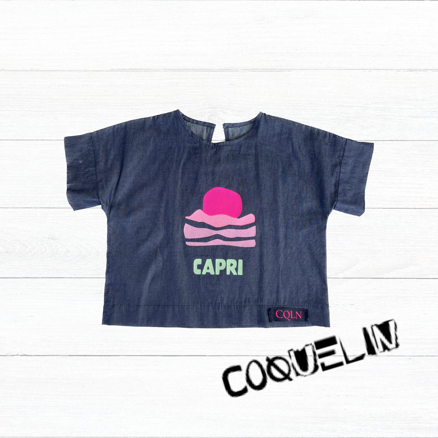 Top denim Capri