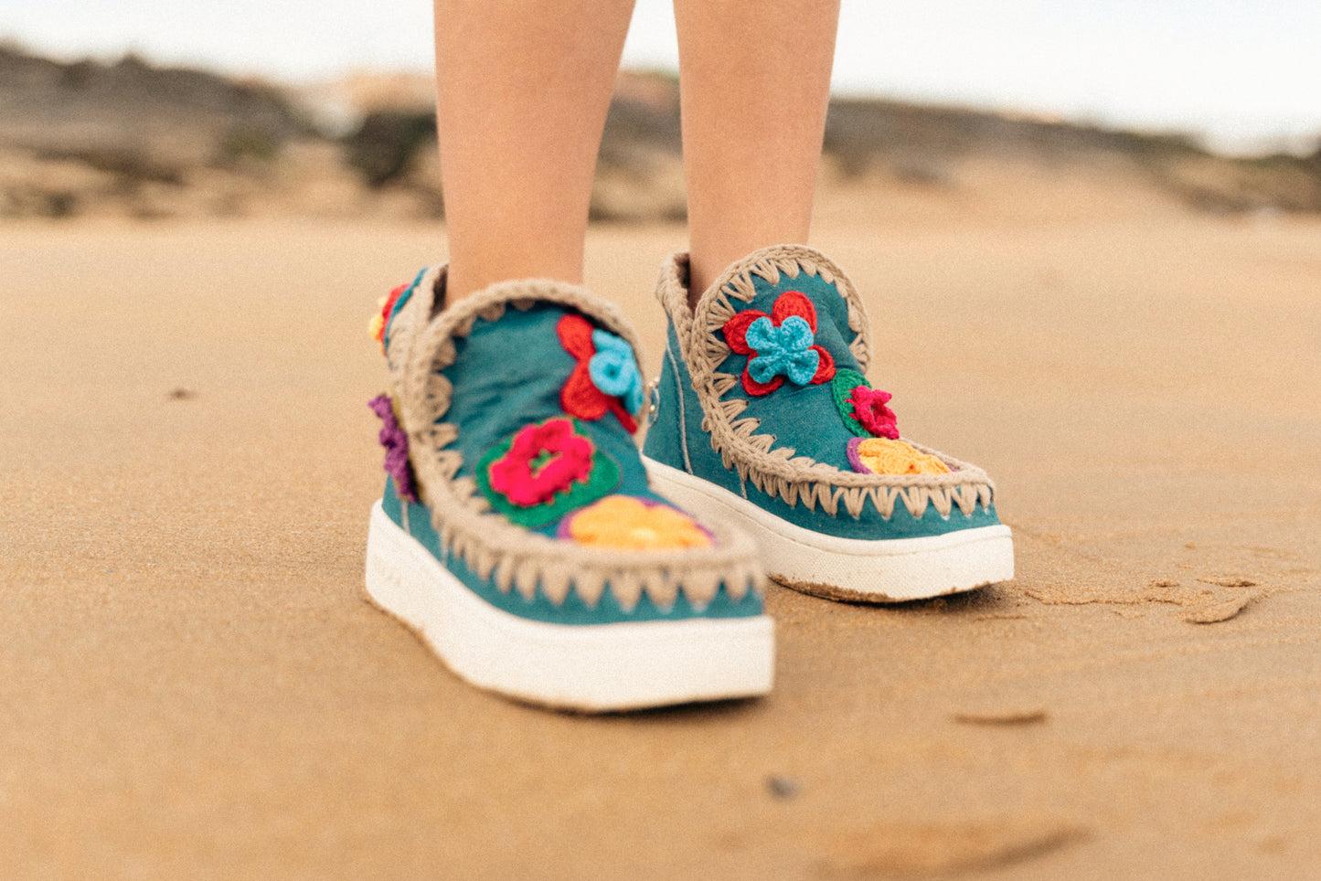 Summer eskimo sneaker kid crochet flowers