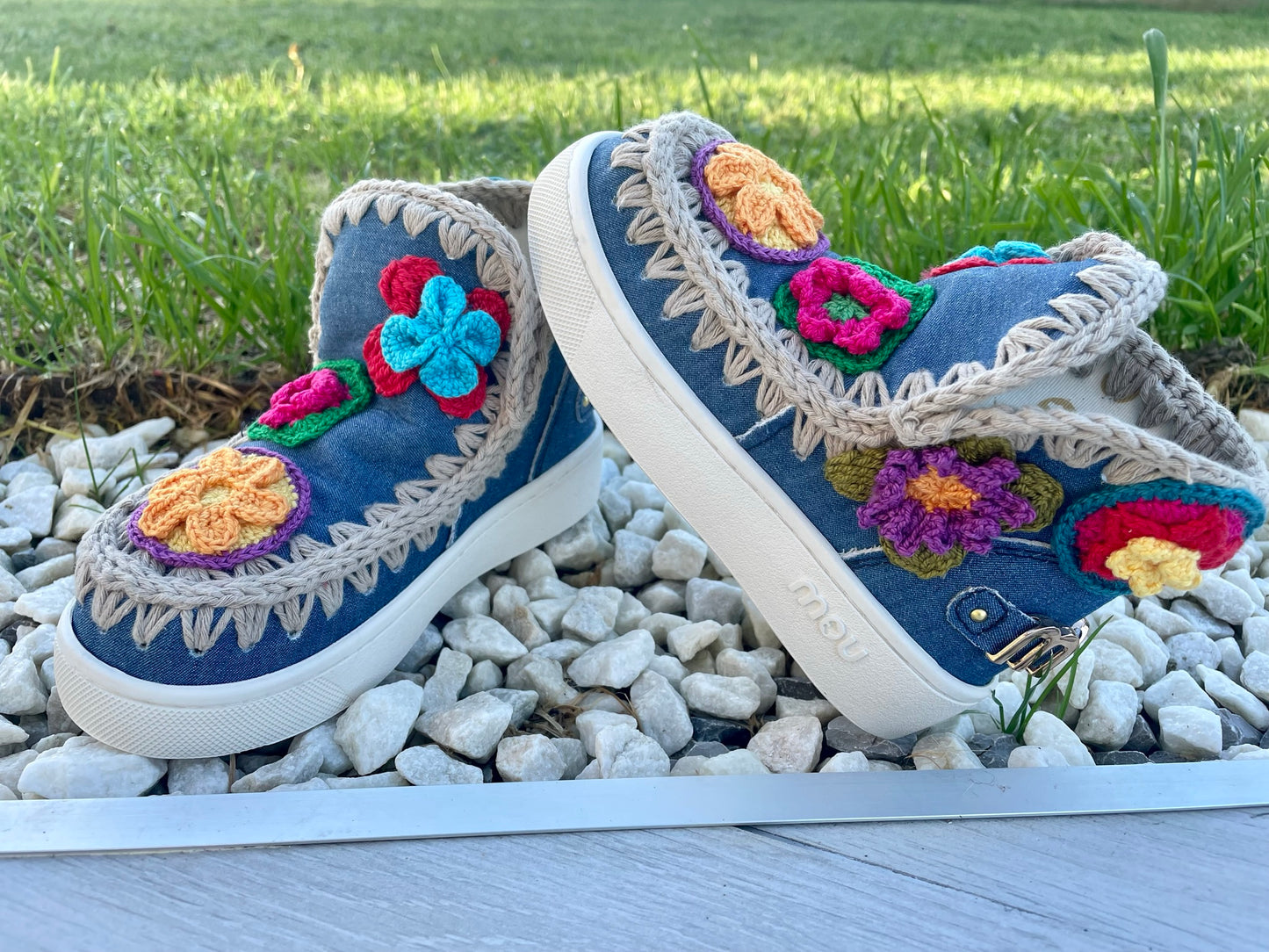 Summer eskimo sneaker kid crochet flowers