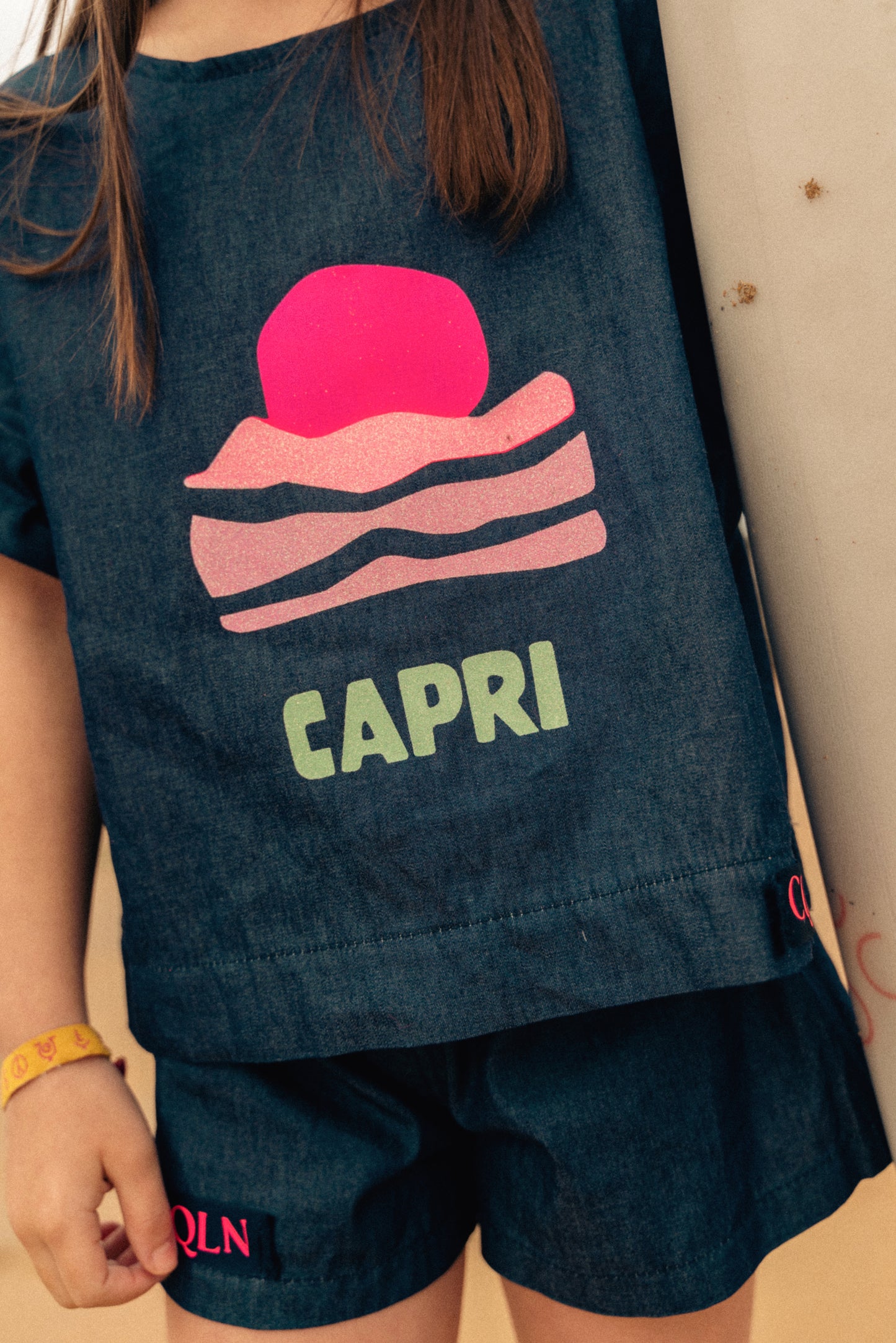 Top denim Capri